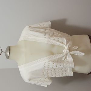 Petite short sleeve cardigan sweater